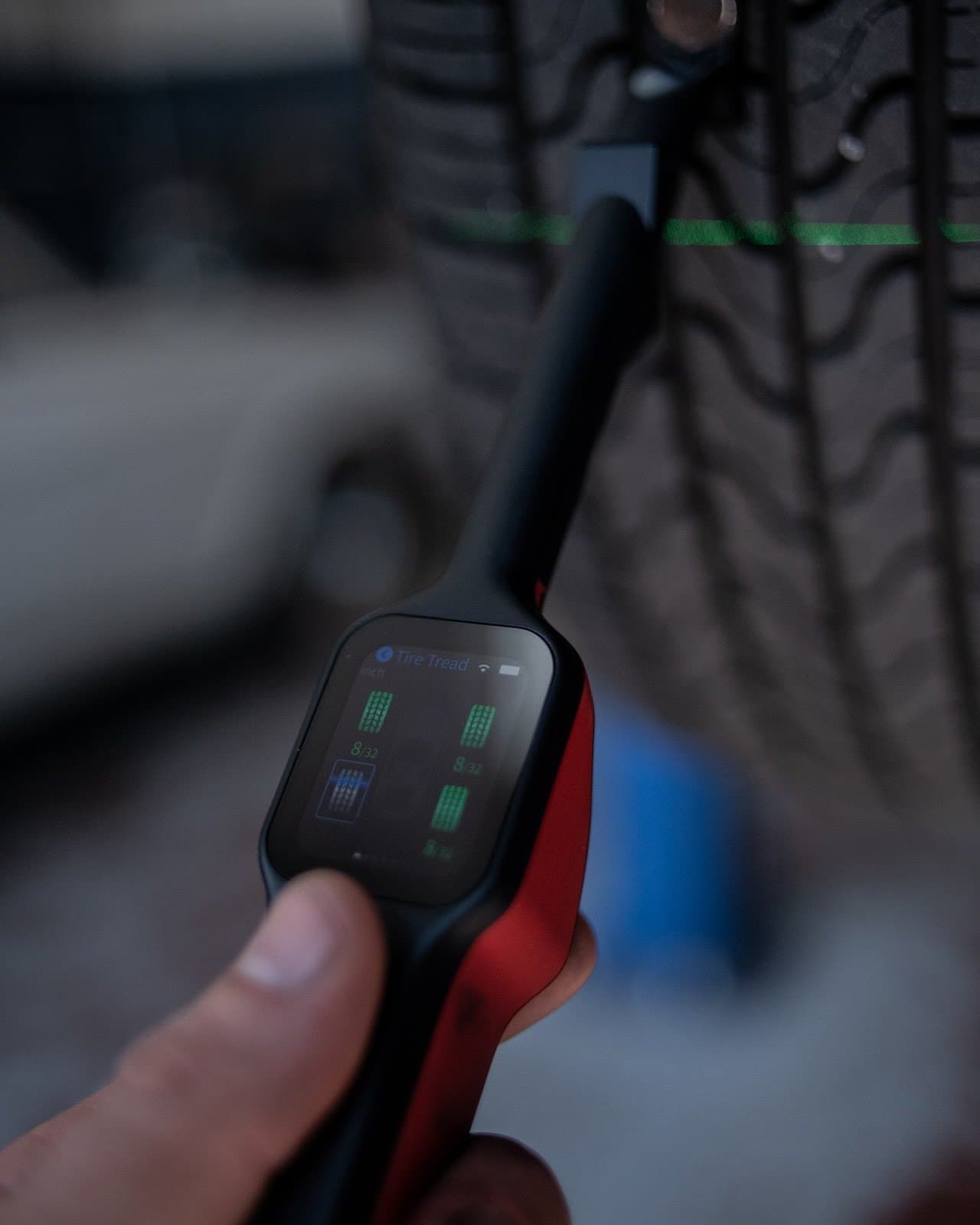 Tire tread gauge at Carryl Tire Co. in Jacksonville, FL